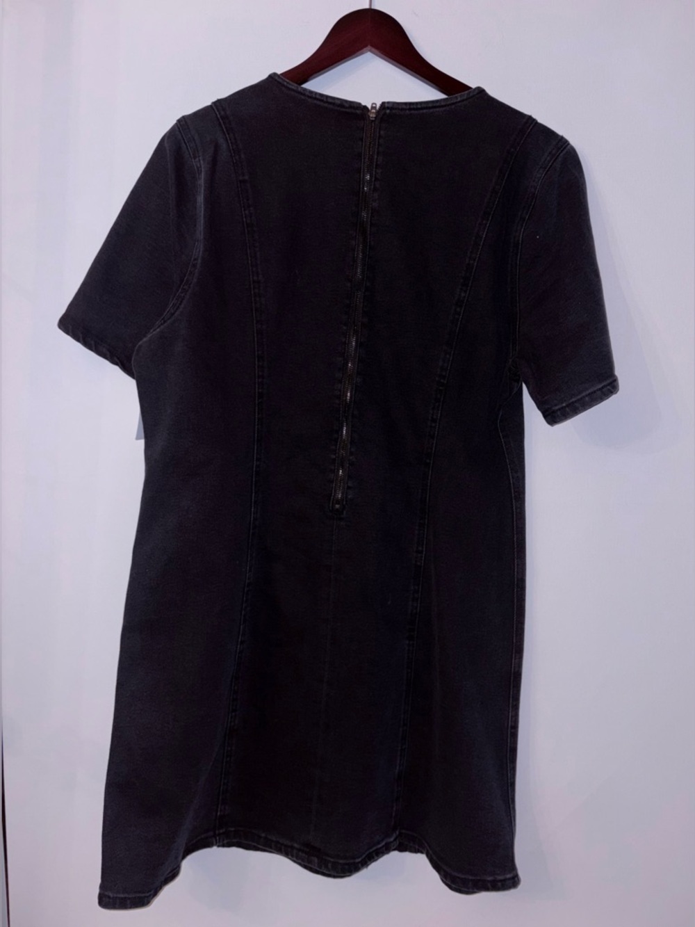 RM Rebecca Minkoff Womens Short Sleeve Shift Dress Black Wash - Picture 4 of 7